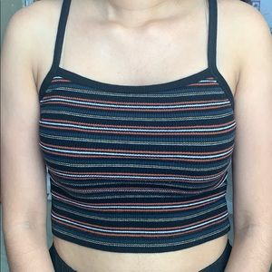 Multicolored striped brandy tank top